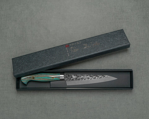 Yu Kurosaki "Senko" R2/SG2 130mm Kiritsuke Petty with Turquoise Timber Handle