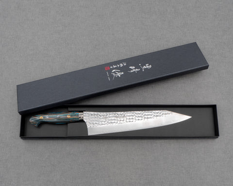 Yu Kurosaki "Senko" R2/SG2 240mm Kiritsuke Gyuto with Turquoise Timber Handle