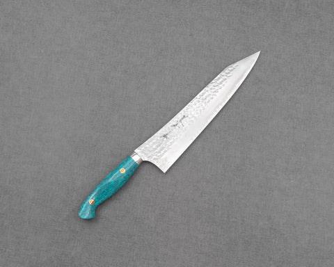 Yu Kurosaki "Senko" R2/SG2 240mm Kiritsuke Gyuto with Green Turquoise Handle