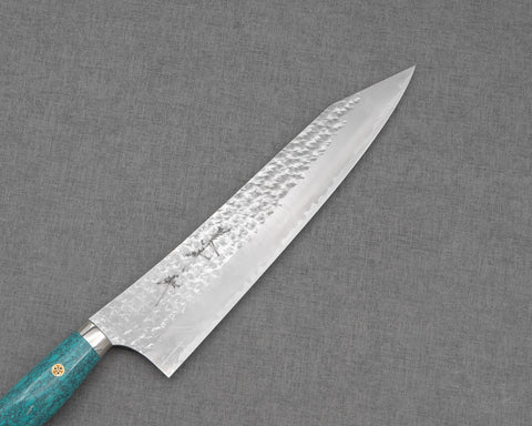 Yu Kurosaki "Senko" R2/SG2 240mm Kiritsuke Gyuto with Green Turquoise Handle