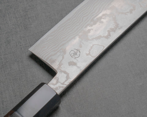 Hatsukokoro / Miyazaki Kajiya "Ryusui" ATS-34 Damascus Kirtsuke Gyuto with Wenge Buffalo Horn Handle