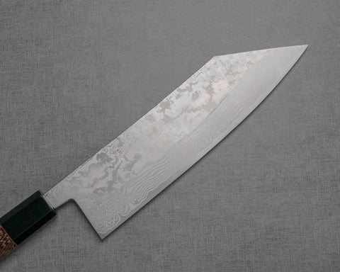 Hatsukokoro / Miyazaki Kajiya "Tsubaki" ATS-34 Damascus 200mm Kirtsuke Gyuto with Wenge Buffalo Horn Handle
