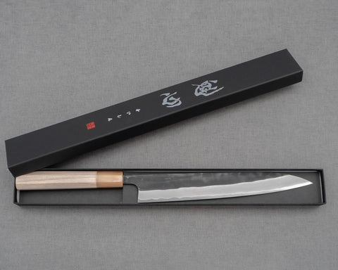 Kaishin Aogami #2 Kurouchi Kasumi 240mm Sujihiki