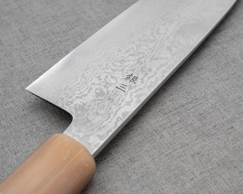 Kaishin Ginsan (Silver #3) Damascus 165mm Santoku