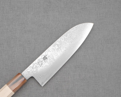 Kaishin Ginsan (Silver #3) Damascus 165mm Santoku
