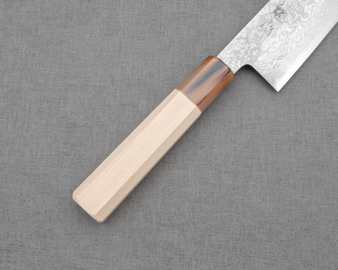 Kaishin Ginsan (Silver #3) Damascus 165mm Santoku