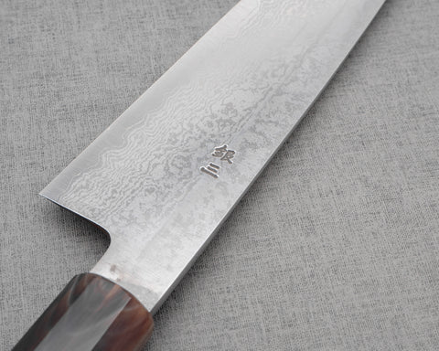 Kaishin Ginsan (Silver #3) Damascus Gyuto