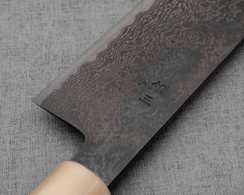 Kaishin Ginsan (Silver #3) Kurosome Damascus 165mm Santoku