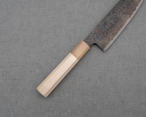 Kaishin Ginsan (Silver #3) Kurosome Damascus 165mm Santoku