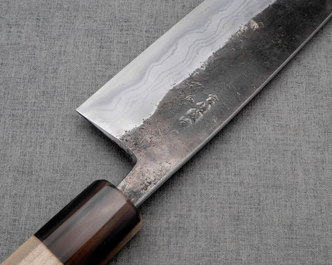 Kaishin / Miyazaki-Kajiya "Tsubaki" Aogami #2 Kurouchi Damascus 210mm Gyuto