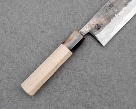Kaishin / Miyazaki-Kajiya "Tsubaki" Aogami #2 Kurouchi Damascus 210mm Gyuto