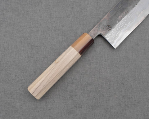 Kaishin / 宮崎梶屋「椿」青神超級黑內大馬士革 210mm Gyuto