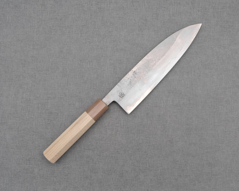 Kaishin / Miyazaki-Kajiya "Tsubaki" Ginsan (Silver #3) Nashiji Kasumi 210mm Gyuto