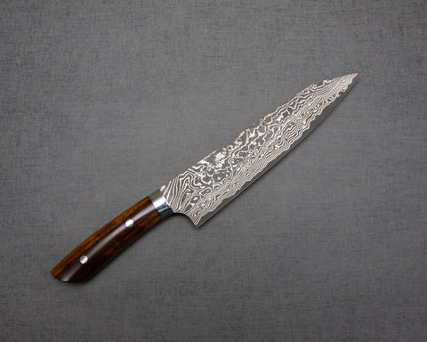 Takeshi Saji R2/SG2 Black Damascus 240mm Kiritsuke Gyuto with Ironwood Handle