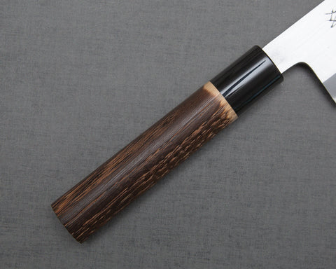 Mutsumi Hinoura Aogami #2 "Sentsuchi Hyakuren" 270mm Gyuto with Charred Chestnut Handle