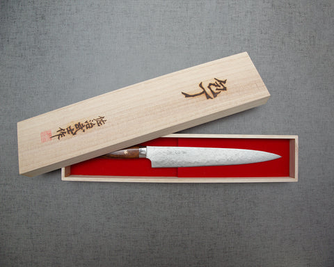 Takeshi Saji R2/SG2 Diamond Damascus 240mm Sujihiki with Ironwood Handle