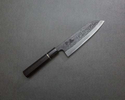 Tsukasa Hinoura Tamame Kitaeji 165mm Santoku with Ebony Ginmaki Handle