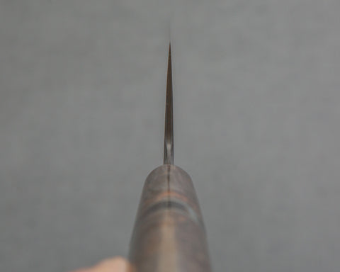 Shoichi Hashimoto Aogami #2 / Shirogami #2 Black Damascus 240mm Gyuto with Eternal Woodgrain Handle