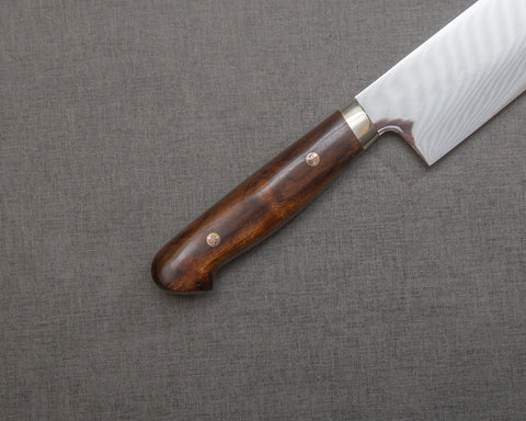 Yoshikazu Ikeda Mizu-Honyaki Shirogami #1 Ripple (Mt. Fuji) Mirror 240mm Gyuto with Ironwood Handle