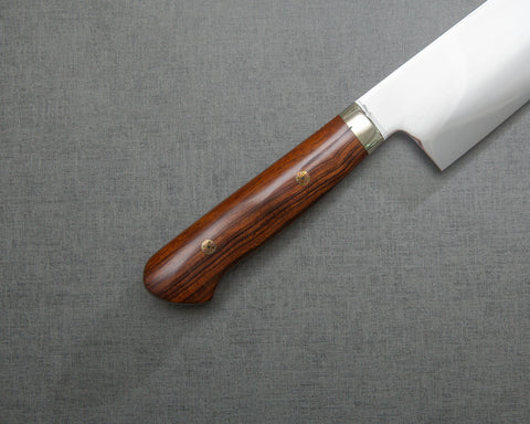 Yoshikazu Ikeda / Sakai Hokushin Honyaki Shirogami #3 Ripple Mirror 210mm Gyuto with Ironwood Handle