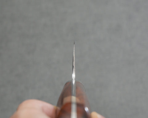 Yoshikazu Ikeda / Sakai Hokushin Honyaki Shirogami #3 Ripple Mirror 210mm Gyuto with Ironwood Handle