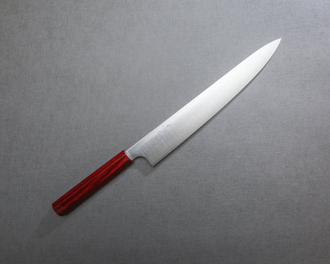 Kei Kobayashi R2/SG2 270mm Sujihiki with Urushi Red Pakka Wood Handle