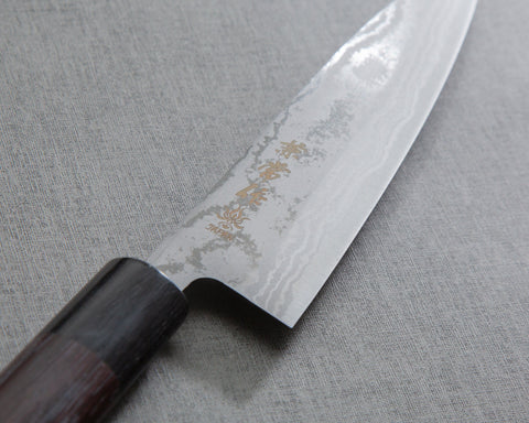 Seki Kanetsune "Zen-Bokashi" Aogami #2 Damascus 135mm Petty