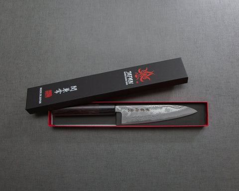 Seki Kanetsune "Zen-Bokashi" Aogami #2 Damascus 135mm Petty