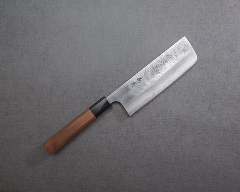Yoshimi Kato Aogami Super Nashiji 165mm Nakiri with Walnut / Buffalo Horn Handle