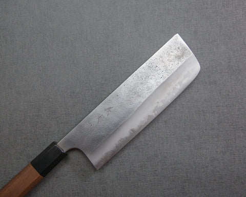Yoshimi Kato Aogami Super Nashiji 165mm Nakiri with Walnut / Buffalo Horn Handle