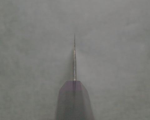Yoshimi Kato Aogami Super Nashiji Kurouchi 180mm Bunka with Violet Pakkawood Handle