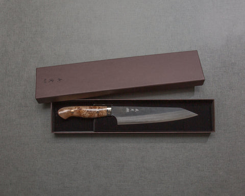 Yoshimi Kato Aogami Super Nashiji Kurouchi Sujihiki with Maplewood Handle