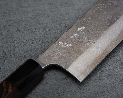 Yoshimi Kato Aogami Super Nashiji 165mm Nakiri with Wenge / Buffalo Horn Handle