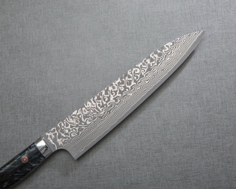 Yoshimi Kato R2/SG2 黑色大馬士革 210 毫米 Gyuto 帶穩定木/拋光青金石壓克力手柄