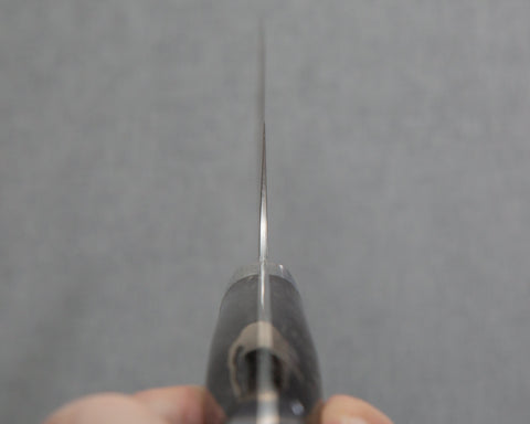 Yoshimi Kato R2/SG2 Black Damascus 210mm Gyuto with Polished Pearl Black Emperador Acrylic Handle