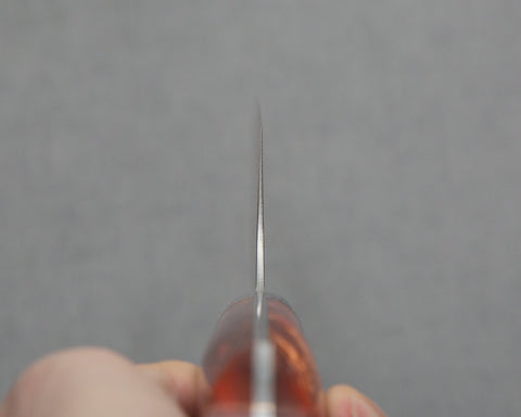 Yoshimi Kato R2/SG2 Black Damascus 210mm Gyuto with Polished Red Lava Acrylic Handle