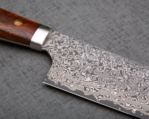 Yoshimi Kato R2/SG2 Black Damascus 240mm Gyuto with Ironwood Handle