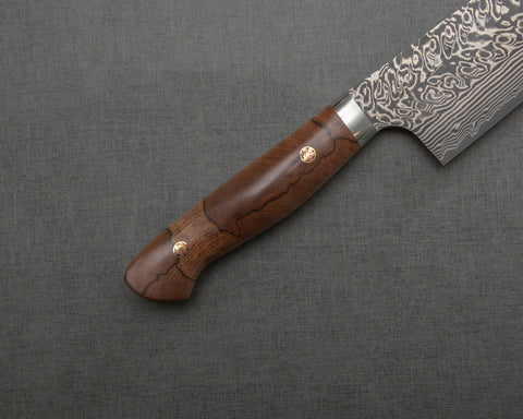 Yoshimi Kato R2/SG2 Black Damascus 240mm Gyuto with Stabilized Wood Handle
