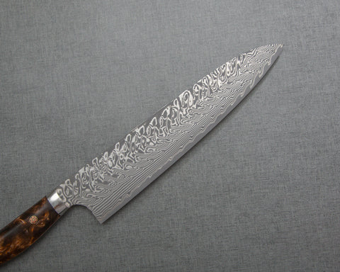 Yoshimi Kato R2/SG2 Black Damascus 240mm Gyuto with Polished Bronzite Acrylic Handle