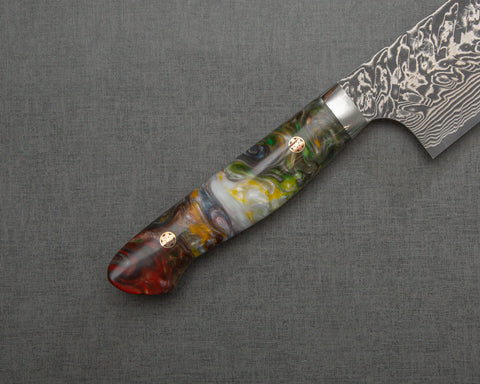 Yoshimi Kato R2/SG2 Black Damascus 240mm Gyuto with Polished Ujikintoki Acrylic Handle