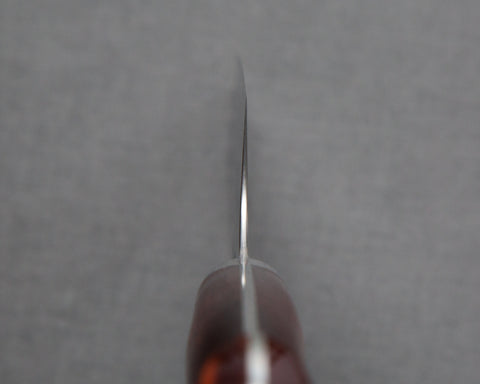 Yoshimi Kato R2/SG2 Diamond Damascus 180mm Santoku with Polished Pearl Orange Acrylic Handle