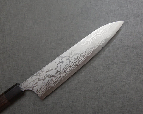 Yoshimi Kato VG10 Damascus 210mm Gyuto with Rosewood Wa-Handle