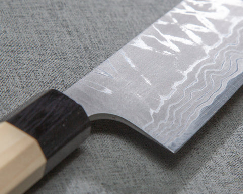 Masakage "Shimo" Shirogami #2 Damascus 165mm Santoku