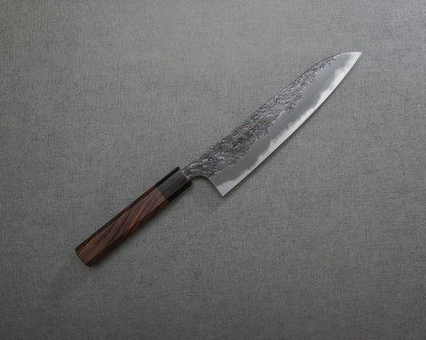 Kisuke Aogami #1 Hon-Warikomi Kurouchi Tsuchime Gyuto with Rosewood Handle