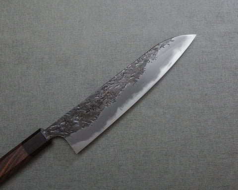 Kisuke Aogami #1 Hon-Warikomi Kurouchi Tsuchime Gyuto with Rosewood Handle