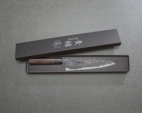 Kisuke Aogami #1 Hon-Warikomi Kurouchi Tsuchime Gyuto with Rosewood Handle