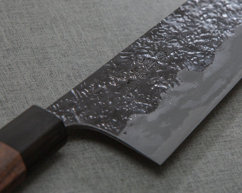 Kisuke Aogami #1 Hon-Warikomi Kurouchi Tsuchime 165mm Nakiri with Rosewood Handle