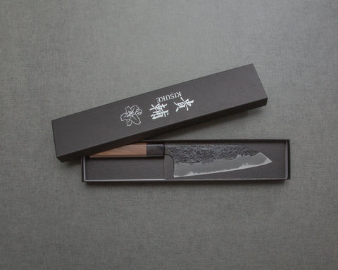Kisuke Aogami #2 Hon-Warikomi Kurouchi Tsuchime Hon-Kasumi 165mm Santoku