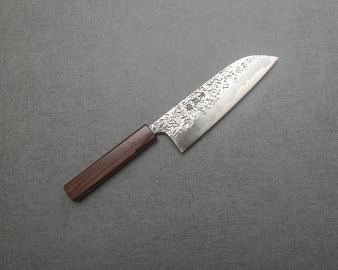 Kisuke ATS-34 Warikomi Tsuchime 165mm Santoku with Rosewood Handle