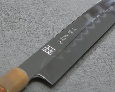 Akiharu Mizuno "Tantetsu Goma" Aogami #2 Mizu-Honyaki DX Full Mirror Ripple 330mm Yanagiba